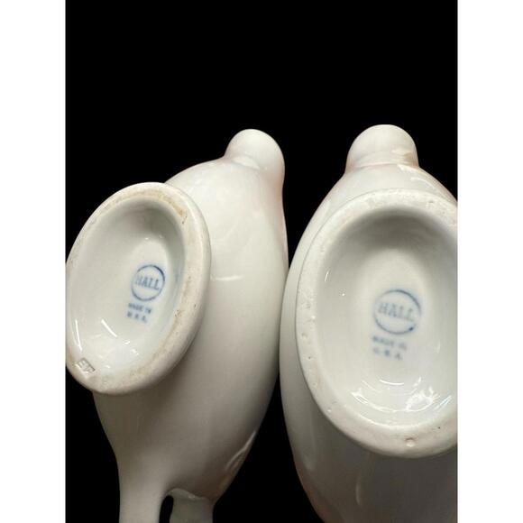Vintage Hall Gravy Boat White Ironstone USA - Farmhouse Kitchen 9"W Set of 2 - Picture 4 of 5